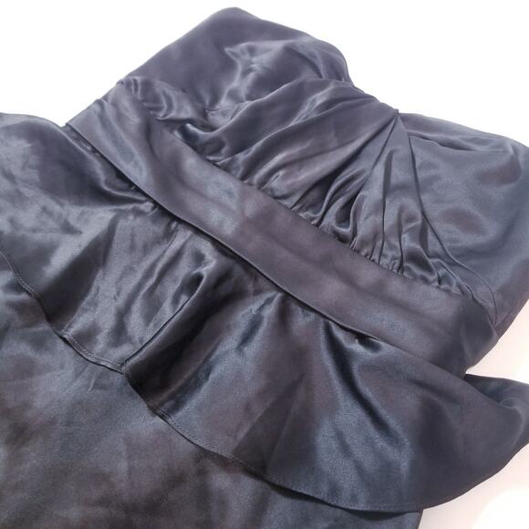 AMSALE Satin Peplum Strapless Long Gown Evening Dress Sweetheart Neckline - Picture 10 of 12